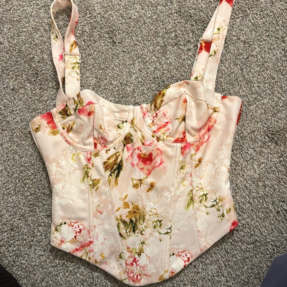 White fox floral corset top size S